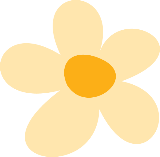 Graphic-Icon einer gelben Blume mit dunkler Mitte.