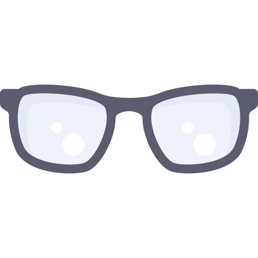 Icon einer dunklen Brille, symbolisiert Perspektive und Durchblick.